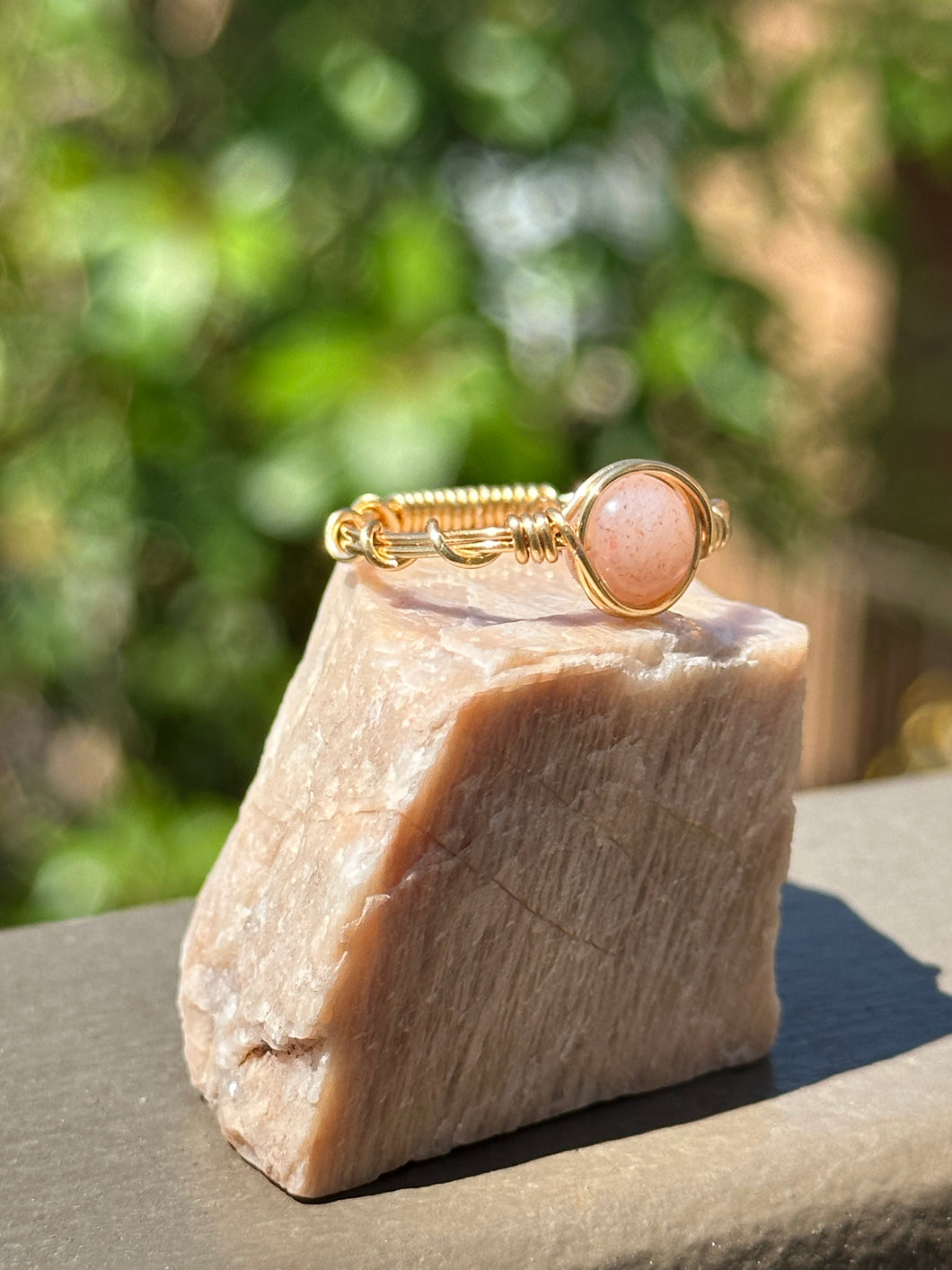 Peach Moonstone Ring