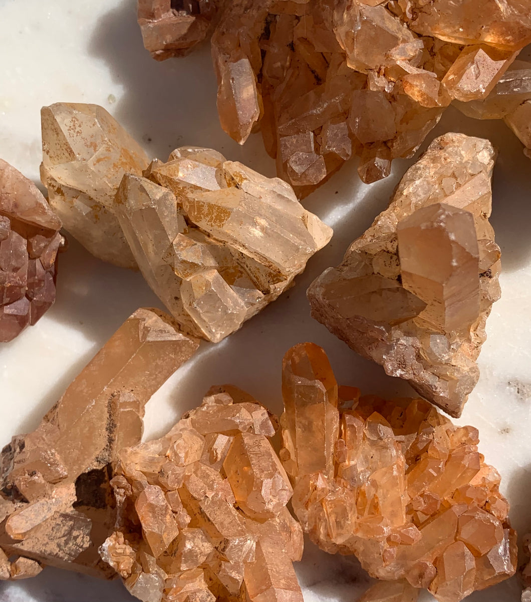 Tangerine Quartz Clusters