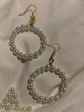Load image into Gallery viewer, Pearl Hoop Earrings
